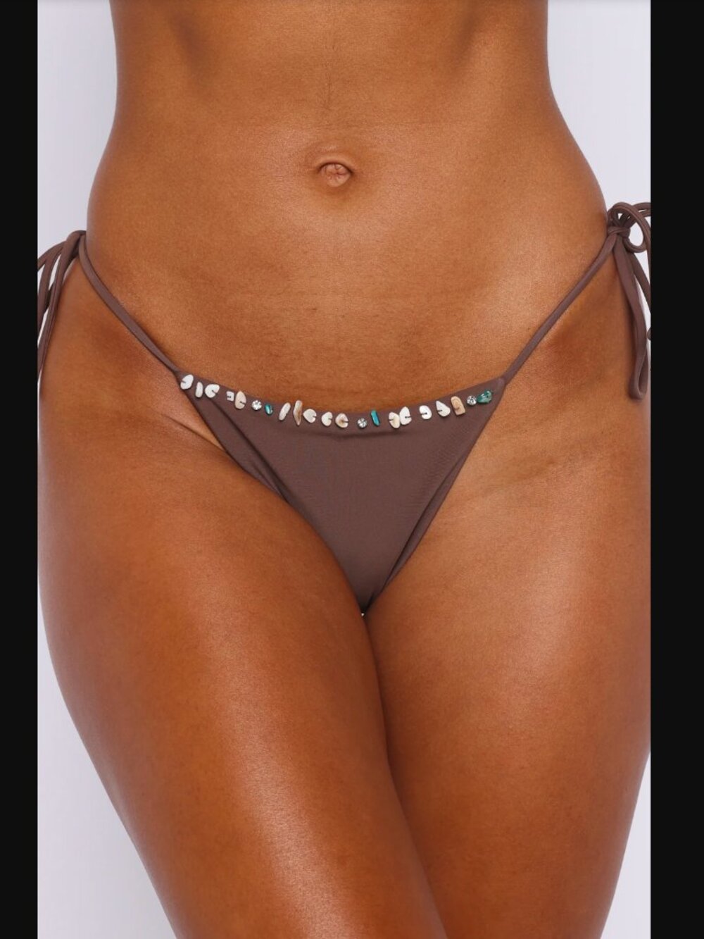 White Fox Thalia Beaded Bottoms Toasted Coconut Size Small - Picture 2 of 5